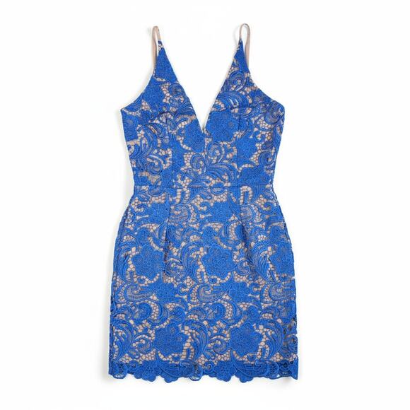 Dress The Population Allie Blue Lace Sheath Dress - Picture 2 of 7